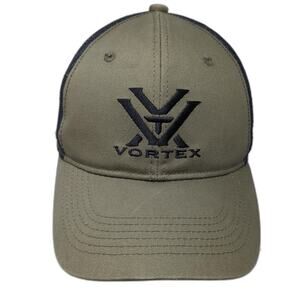 Vortex Snapback Trucker Hat Green One Size Adjustable Embroidered Mesh Back